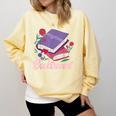 Literary Reading Book Introvert Booktrovert Reading Comfort Colors Sweatshirt Blue Spruce