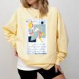 Little Miss Muffet Reading a Picture Book Comfort Colors Sweatshirt Blue Spruce