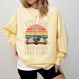 Love God Drink Coffee Read Books Comfort Colors Sweatshirt Blue Spruce