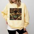 Melanin Afro Women Educated Reading Book History Girls Comfort Colors Sweatshirt Blue Spruce Melanin Afro Women Educated Reading Book History Girls Comfort Colors Sweatshirt Blue Spruce