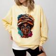 Melanin Girl Afro Book Lover Librarian Teacher Student Comfort Colors Sweatshirt Blue Spruce