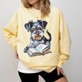 Nerdy Schnauzer Dog Book Lover Glasses Cute Pet For Men Women Kids Comfort Colors Sweatshirt Blue Spruce Nerdy Schnauzer Dog Book Lover Glasses Cute Pet For Men Women Kids Comfort Colors Sweatshirt Blue Spruce