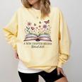a New Chapter Begins Retired 2025 Floral Book Retirement Comfort Colors Sweatshirt Blue Spruce a New Chapter Begins Retired 2025 Floral Book Retirement Comfort Colors Sweatshirt Blue Spruce