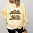 I Have NO Shelf Control Book Lover Comfort Colors Sweatshirt Blue Spruce