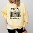 I Have No Shelf Control Book Lover Pun Reader Humor Comfort Colors Sweatshirt Blue Spruce