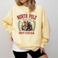 North Pole Book Club Hot Cocoa Bookworm Christmas Xmas Comfort Colors Sweatshirt Blue Spruce