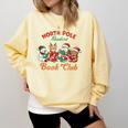 North Pole Readers Book Club Reading Book Christmas Comfort Colors Sweatshirt Blue Spruce