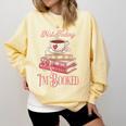 Not Today I'm Booked Book Lover Book Stack Coquette Bow Comfort Colors Sweatshirt Blue Spruce