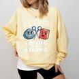 Nothing Beats Reading Rock Paper Scissors Book Lover Comfort Colors Sweatshirt Blue Spruce