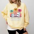 Nothing Beats Reading Rock Paper Scissors Books Lover Comfort Colors Sweatshirt Blue Spruce