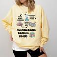 Nothing Beats Reading Rock Paper Scissors Reader Book Lover Comfort Colors Sweatshirt Blue Spruce