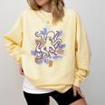Octopus Book Reader Comfort Colors Sweatshirt Blue Spruce