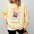 Once Upon A Time There Was A Girl Who Loves Books And Cats Comfort Colors Sweatshirt Blue Spruce