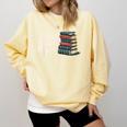 The Original Handheld Device Book Fair Book Lover Comfort Colors Sweatshirt Blue Spruce