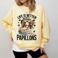 Papillon Dog Breed Life Is Better With Books And Papillons Comfort Colors Sweatshirt Blue Spruce Papillon Dog Breed Life Is Better With Books And Papillons Comfort Colors Sweatshirt Blue Spruce