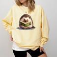 Porcupine Reading Book Hedgehog Book Lover Comfort Colors Sweatshirt Blue Spruce Porcupine Reading Book Hedgehog Book Lover Comfort Colors Sweatshirt Blue Spruce