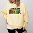Powered By Books Bookworm Librarian Reading Comfort Colors Sweatshirt Blue Spruce