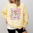 Preppy Coquette Bow Ghost Reading Books Halloween Book Comfort Colors Sweatshirt Blue Spruce