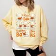 Read Boo KS Read More Bo KS Cute Ghost Reading Book Comfort Colors Sweatshirt Blue Spruce