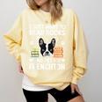 Read Books & Pet My Frenchton Owner Frenchton Lover Comfort Colors Sweatshirt Blue Spruce