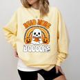 Read More Books Booooks Ghost Pumpkin Cute Teacher Halloween Comfort Colors Sweatshirt Blue Spruce