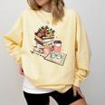 Read Books Drink Coffee For Women Comfort Colors Sweatshirt Blue Spruce