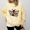 Read Books Be Kind Stay Weird Moth Coffee Lover Reading Comfort Colors Sweatshirt Blue Spruce