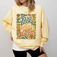 Read Books Lift Weights Fight Fascists Reading Lover Comfort Colors Sweatshirt Blue Spruce