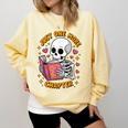 Read Books Lover Bookworm Cute Reading Just One More Chapter Comfort Colors Sweatshirt Blue Spruce