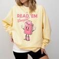 Read 'Em Western Cowgirl Retro Groovy Reading Books Comfort Colors Sweatshirt Blue Spruce Read 'Em Western Cowgirl Retro Groovy Reading Books Comfort Colors Sweatshirt Blue Spruce