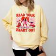 Read Your Heart Out Valentine Reading Book Kid Teacher Comfort Colors Sweatshirt Blue Spruce Read Your Heart Out Valentine Reading Book Kid Teacher Comfort Colors Sweatshirt Blue Spruce