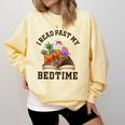 I Read Past My Bedtime Reading Dinosaur Book Lover Comfort Colors Sweatshirt Blue Spruce