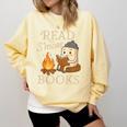 Read S'More Books Campfire Reading Book Lovers Camper Comfort Colors Sweatshirt Blue Spruce