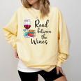 Read Between The Wines Im Just a Girl Who Loves Books & Wine Comfort Colors Sweatshirt Blue Spruce Read Between The Wines Im Just a Girl Who Loves Books & Wine Comfort Colors Sweatshirt Blue Spruce