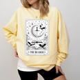 The Reader Tarot Card Bookworm Books Lover Dragon Librarians Comfort Colors Sweatshirt Blue Spruce