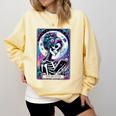 The Reader Tarot Card Reading Skeleton Skull Book Lover Comfort Colors Sweatshirt Blue Spruce The Reader Tarot Card Reading Skeleton Skull Book Lover Comfort Colors Sweatshirt Blue Spruce
