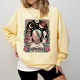 The Reader Tarot Card Shirt Bird Book Lover Bookworm Comfort Colors Sweatshirt Blue Spruce