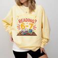 Reading 6 7 Six Seven Meme Slang Teacher Book Lover Comfort Colors Sweatshirt Blue Spruce