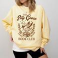 Reading Book Lover Bookish Librarian Silly Goose Book Club Comfort Colors Sweatshirt Blue Spruce