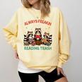 Reading Book Lover Racoon Always Freakin Busy Reading Trash Comfort Colors Sweatshirt Blue Spruce
