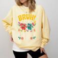 Reading Book Lover School Librarian Bruh It's Library Day Comfort Colors Sweatshirt Blue Spruce
