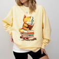 Reading Cat Books Cute Comfort Colors Sweatshirt Blue Spruce Reading Cat Books Cute Comfort Colors Sweatshirt Blue Spruce