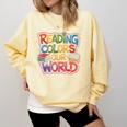 Reading Colors Our World Books Lover Comfort Colors Sweatshirt Blue Spruce Reading Colors Our World Books Lover Comfort Colors Sweatshirt Blue Spruce
