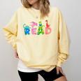 Reading Dinosaur T Rex Dino Book Lover Comfort Colors Sweatshirt Blue Spruce Reading Dinosaur T Rex Dino Book Lover Comfort Colors Sweatshirt Blue Spruce
