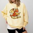 Reading Dragon Book Lover Bookworm Reader Comfort Colors Sweatshirt Blue Spruce