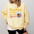 Reading Is My Favorite Sport Book Lovers Comfort Colors Sweatshirt Blue Spruce