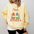 Reading Gnomes Cute Easily Distracted By Books And Gnomes Comfort Colors Sweatshirt Blue Spruce