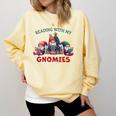 Reading With My Gnomies Reading Book Christmas Comfort Colors Sweatshirt Blue Spruce Reading With My Gnomies Reading Book Christmas Comfort Colors Sweatshirt Blue Spruce