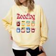 Reading Is My Jam Teacher Student Book Lovers Comfort Colors Sweatshirt Blue Spruce