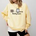 Reading Season Book Lover Librarian Cozy Bookworm Comfort Colors Sweatshirt Blue Spruce